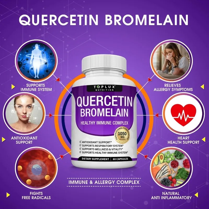 퀘르세틴 & 브로멜라인 캡슐, 면역, 세포, 호흡기,  - Wellness Quercetin 리뷰 및 가격