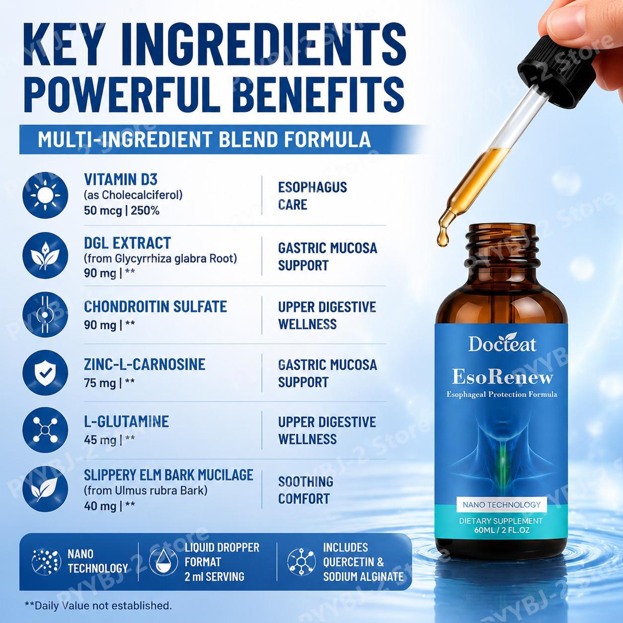도크티어트 에소리뉴 식도 보호 드롭스 (알로에 베라 내 - Wellness Quercetin 리뷰 및 가격